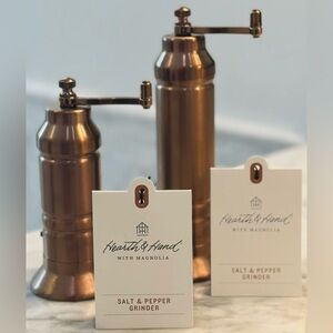 SET 2 Hearth & Hand SALT PEPPER CRANK GRINDER Mill Copper Finish MAGNOLIA Target